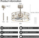 20 Inch Caged Ceiling Fan with Light and Remote, Quiet Reversible AC Motor, 5 ABS Blades, Modern Industrial Crystal Low Profile Small Ceiling Fan Light for Bedroom Home Indoor