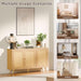 Buffet Cabinet with Set of 2 Storage, Kitchen Storage with 3 Rattan Decorated Doors, Accent Cabinet Sideboard for Dining Room, Living Room, Entryway, Hallway, Natural
