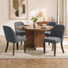 Dining Chairs Set of 4, Upholstered Wooden Kitchen Chairs, Grey