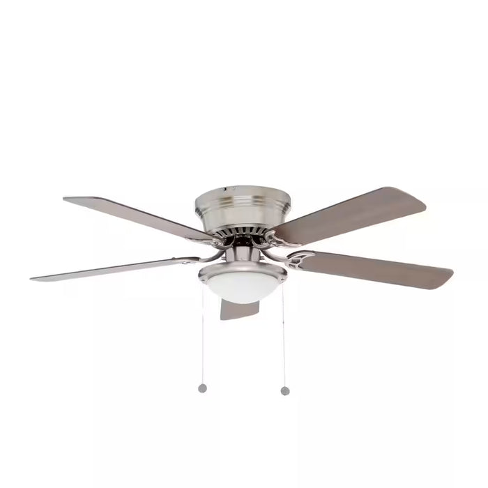 Hugger 52 In. LED Indoor Brushed Nickel Ceiling Fan with Light Kit