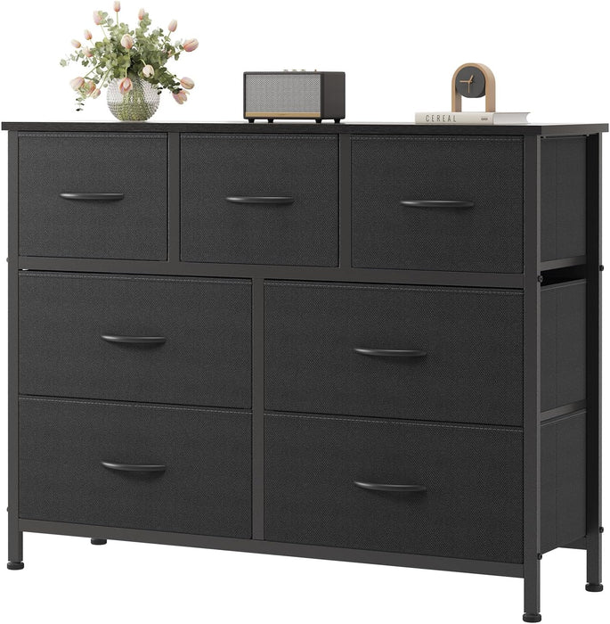 Black Seven Drawer Vertical Dresser For Bedroom Storage ShipItFurniture Black Seven Drawer Vertical Dresser For Bedroom Storage ShipItFurniture