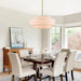Extraordinary Brushed Gold Drum Chandelier Linen Shade