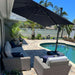Outdoor Umbrella 8' X 8' Square Premium Sun Protection Grey | Smooth One-Hand Shade Control, Fade Resistant, Premium Aluminum Frame, 5 Tilt to Fit the Sun, Arrives Safe, Built to Last