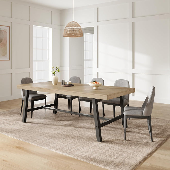 71" Heavy Duty Kitchen Table, Modern Wood Dining Table, Natural