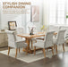 Fabric Dining Chair with Arms, Upholstered Tufted High Back Dining Room Chairs, Accent Armchair with Solid Wood Leg and Nailhead Trim, Kitchen Dining Living Room, Beige