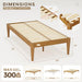 Twin Platform Bed Frame - 16" Wood Mattress Foundation Base, Teak
