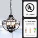 Black Crystal Chandelier 4 Light Pendant Farmhouse