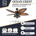 Tropical Bronze 52 Inch Ceiling Fan With Remote