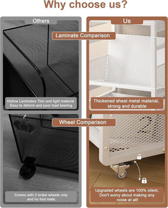Heavy-Duty Double-Sided Library Cart With Silent Wheels