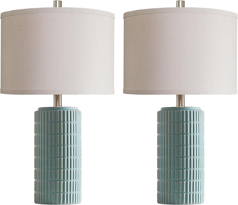23" Set of 2 Modern Ceramic Table Lamps for Living Room