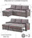 78.75" Sleeper Sofa Couch,Pull-Out Sofa Bed with USB and Tape-C Charging Ports, L-Shaped Sectionalsofa with Reclining Storage and Pocket for Living Room Apartment,Chenille(Dark Grey)