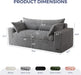 76-Inch Upholstered Premium Bean Bag Sofa DarkGrey