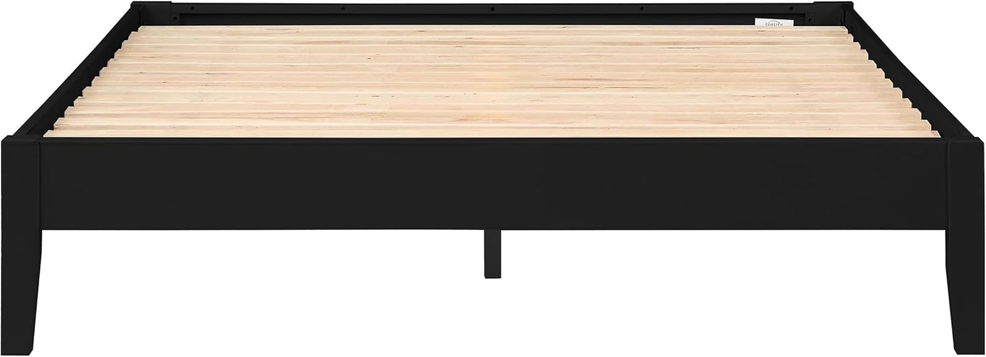 Home Furnishings - Hounslow - Wood - Universal Platform Bed with Fully Slatted Frame, Pre-Drilled Holes and Center Rail - Bedroom - Queen Size - Black - 306129Q