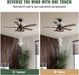 52 Inch Ceiling Fan with Light and Remote Control, Farmhouse Ceiling Fan with LED Lighting for Bedroom Living Room and Patio, Black Caged Ceiling Fan for Indoor and Outdoor(No Bulbs)