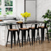 Metal Bar Stools Set of 4 Black Counter Stools with Back 26"