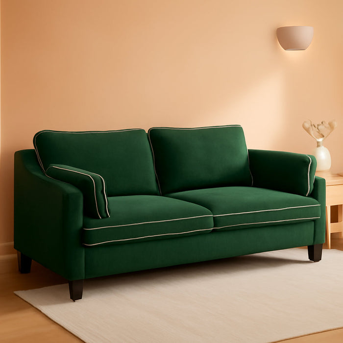 84Inch Extra Deep Luxuriously Textured LinenVelvet Sofa
