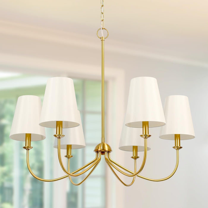 Brushed Brass 6 Light Linear Pendant ChandelierLine