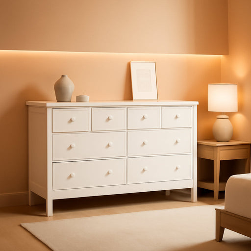 Benton 6 Drawer Double Dresser (White) – Easy New Assembly Process, Universal Design, Durable Steel Hardware and Euro-Glide Drawers with Safety Stops, Coordinates with Any Nursery