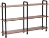 Industrial Bookshelf, Pipe Shelf Bookcase, 3 Tier, 60" Rustic Brown | Solid Pine Shelves, 60 Inch Wide, Black Pipe Frame, 70 Lbs per Shelf, Open Bookcase for Books, Plants, Office