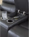 Glassmere Contemporary Leather Match Reclining Loveseat with Console, 2 Cup Holders and Storage, Black