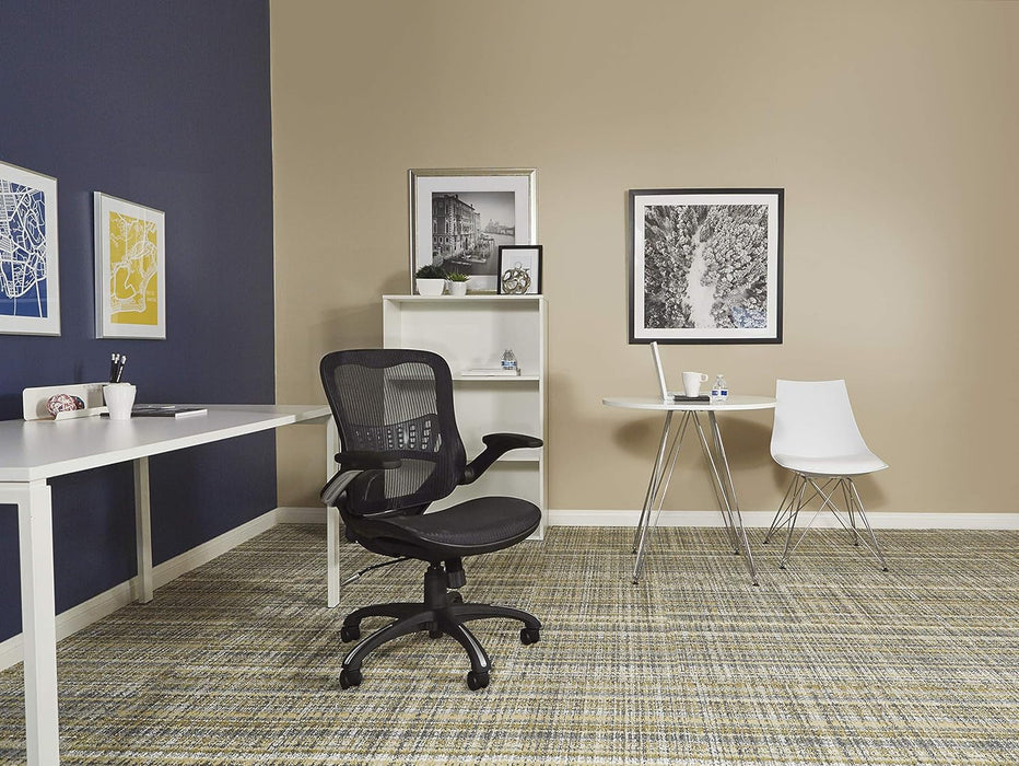 Riley Ventilated Manager'S Office Desk Chair with Breathable Mesh Seat and Back, Black Base with Black