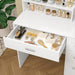 Makeup Vanity Desk with Liighted Mirror, Vanity Desk with 5 Drawers & Storage Shelves, Vanity Table, 3 Color Modes & Adjustable Brightness Dressing Table, Bedroom