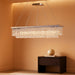 Rectangular Crystal Chandelier 47 Inch Pendant Chrome