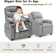 Kids Recliner Chair with Cup Holder, Adjustable Velvet Lounge Chair W/Footrest & Side Pockets for Children Boys Girls Room, Ergonomic Toddler Furniture Sofa Gifts, Kids Recliner (Gray)