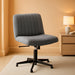Criss Cross Chair Armless Office Chair No Wheels Modern Swivel Height Adjustable Ergonomic Desk Chair with Wide Seat Computer Task Vanity Chair for Home Office,Grey