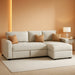 Beige Modular Sleeper Sectional Sofa With StorageBin