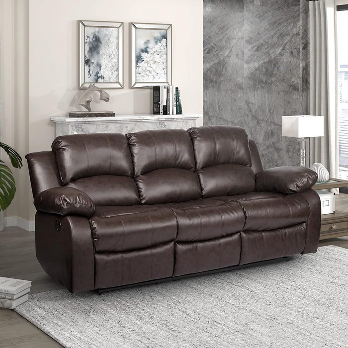 Manual Recliner Loveseat - Black Faux Leather