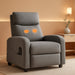 Single Fabric Recliner Massage Chairs/Sofa, Padded Seat Adjustable Backrest Winback Modern Bedroom/Theater Chair for Adults (Grey) Living Room
