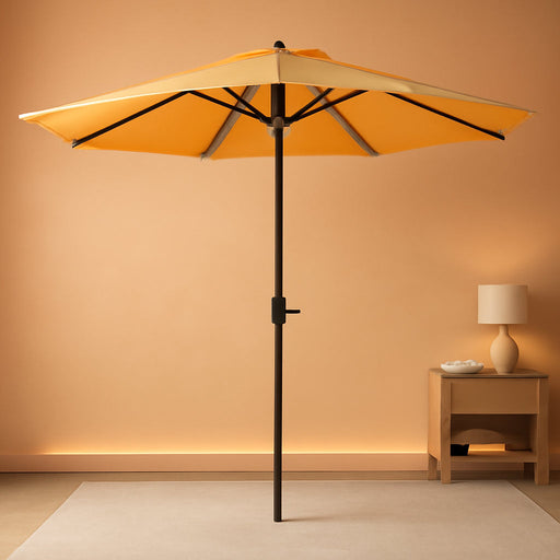 Sunnydaze Outdoor Patio Umbrella with Tilt & Crank, Gold, 9Ft