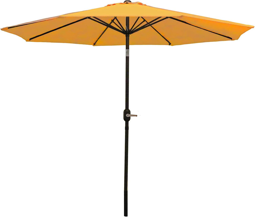 Sunnydaze Outdoor Patio Umbrella with Tilt & Crank, Gold, 9Ft