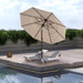9FT 3-Tier Large Outdoor Patio Umbrella Market Table Umbrella-Uv Resistant,Easy Push Button Tilt and Crank,8 Sturdy Fiberglass Ribs Heavy-Duty Pool Umbrella for Deck,Backyard,Garden,Yard,Beige