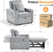 Convertible Sleeper Chair Bed With Linen Upholstery