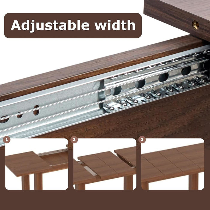 Extendable Dining Table for 6-10 People,70.87''-106.4''Modern Space-Saving Wood Kitchen Table,Rectangle Folding Conference Meeting Table for Living Meeting Room Kitchen,Walnut