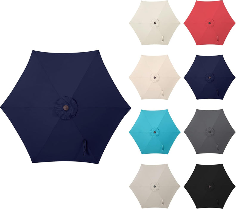 9FT Outdoor Patio Umbrella - Table Umbrella Waterproof UV Protection, Sombrillas De Patio with Push Button Tilt, Sun Umbrella for Pool, Porch, Garden, Deck, Backyard (Navy Blue)