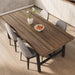 Industrial Dining Table for 6-8, 70.87" Heavy Duty Rectangular Kitchen Table with 2"×2" Metal Legs & Wood Top, Large Dining Table for Home Office, Dining (Brown, 71" Non-Extendable)