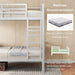 Heavy Duty Metal Bunk Bed TwinOverTwin WhiteUnderbedStorage