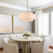 NineteenPointSevenInch Drum Chandelier Antique Gold Linen