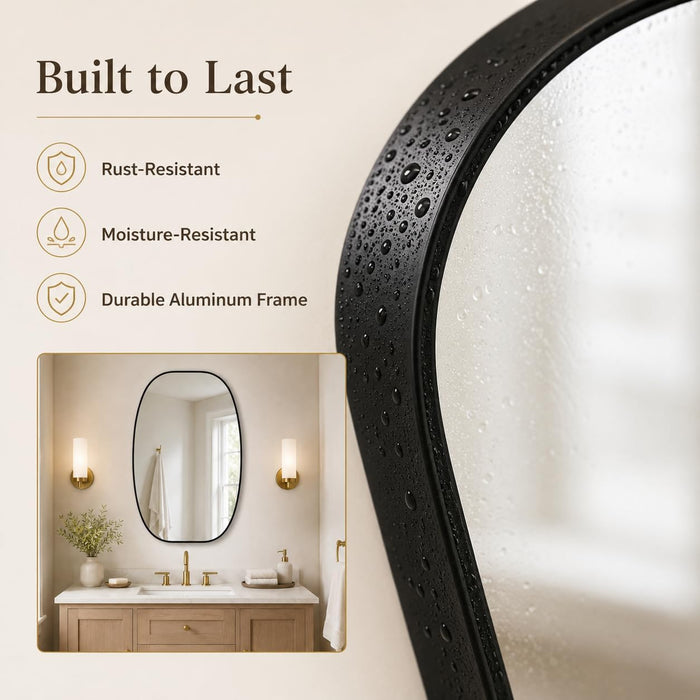 Black Oval Bathroom Mirrors 30X48 Inch