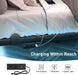 Floating Queen Bed Frame 14 Inch, Metal Platform Bed Frame with Smart LED Lights & Charging Station, Noise Free Storage Bed, No Box Spring Needed,Black