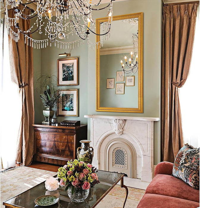 Large Wall Mirror 60''X30'', Antique Gold Mirrors for Wall Decor Dining Room, Elegant Decorative for Living Room, Entryway, Firepalce, Bathroom