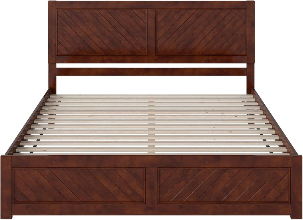 , Canyon King Platform Bed with Matching Footboard, Walnut