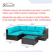 5 Pieces Outdoor Patio Sectional Sofa Couch, Black PE Wicker Furniture Sets, Patio Conversation Sets with Washable Cushions Glass Coffee Table for Garden, Poolside, Backyard,Blue