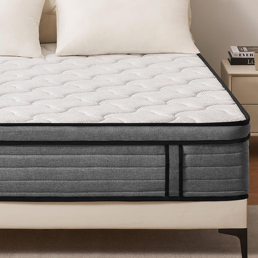 Queen Mattress 12 Inch Hybrid Mattress Queen Size - Individual Pocket Box Spring Memory Foam Mattress in a Box for Bed - Medium Firm Feel Back Support Mattress for Pressure Relief with Certipur-Us