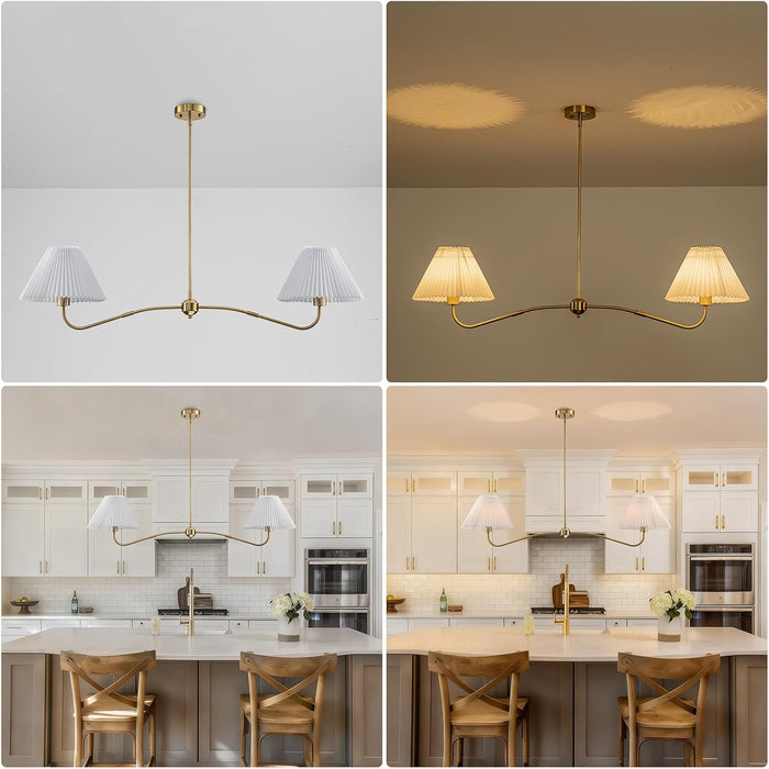 47 Inch BrushedGold Linear Chandelier Island Fixture