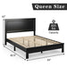 Queen Size Bed Frame Platform Slat High Headboard Bedroom with Rubber Wood Leg