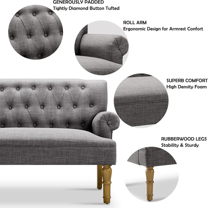 Dove Gray Loveseat Sofa for Living Room